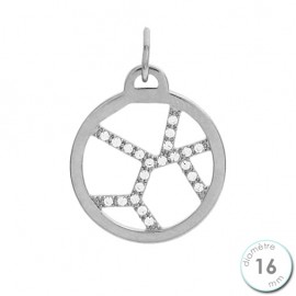 Pendentif femme Les Georgettes précieuses finition Argent motif girafe diamètre 16 mm