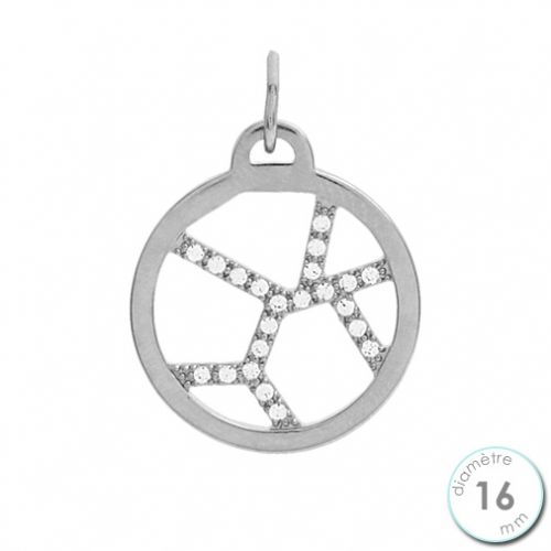 Pendentif femme Les Georgettes précieuses finition Argent motif girafe diamètre 16 mm