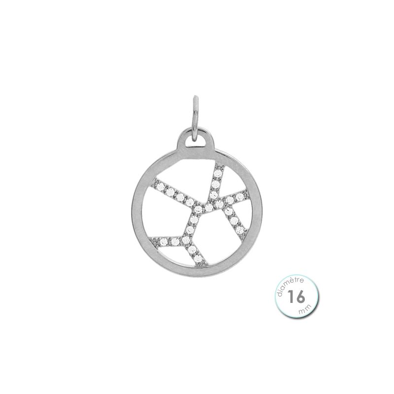 Pendentif femme Les Georgettes précieuses finition Argent motif girafe diamètre 16 mm