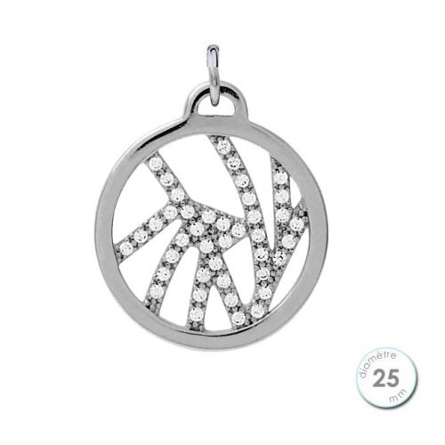 Pendentif femme Les Georgettes précieuses finition Argent motif perroquet diamètre 25 mm
