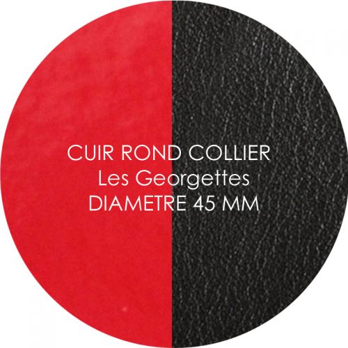 Cuir reversible les Georgettes rouge vernis/noir pour collier diamètre 45 mm