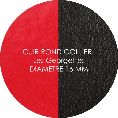 Cuir reversible les Georgettes rouge vernis/noir pour collier diamètre 16 mm