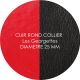 Cuir reversible les Georgettes rouge vernis/noir pour collier diamètre 25 mm