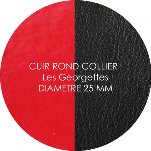 Cuir reversible les Georgettes rouge vernis/noir pour collier diamètre 25 mm