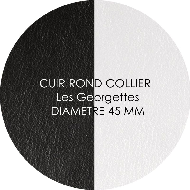 Cuir reversible les Georgettes noir/blanc pour collier diamètre 45 mm
