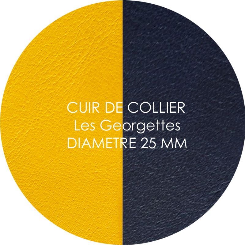Cuir reversible les Georgettes sun/marine pour collier diamètre 25 mm
