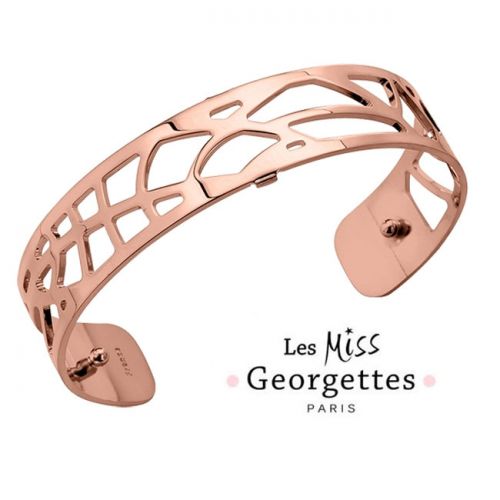 Bracelet manchette miss Les Georgettes motif fougères finition Or rose
