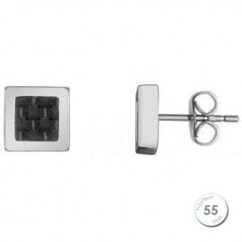 Boucles d'oreilles Phebus homme acier et carbone