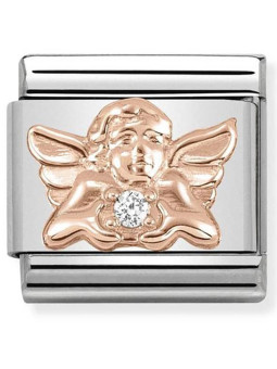 Maillon Nomination classic ange oxyde Or rose