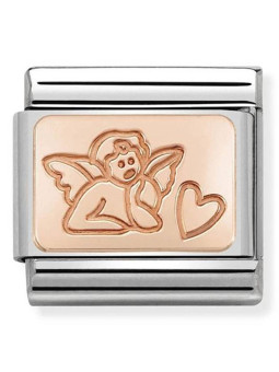 Maillon Nomination classic ange et coeur Or rose