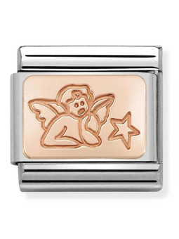 Maillon Nomination classic ange et étoile Or rose