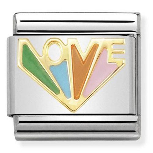 Maillon Nomination classic Love coloré en Or