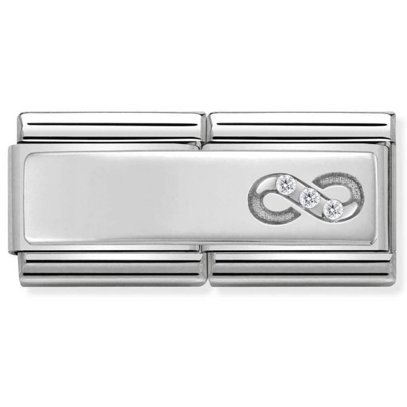 Maillon Nomination classic double Plaque infini en Argent