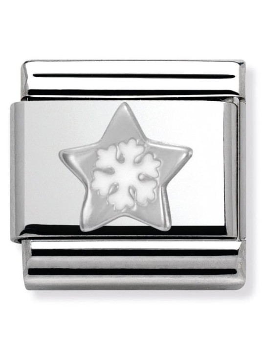 Maillon Nomination classic étoile des neiges en Argent