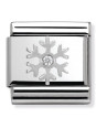 Maillon Nomination classic flocon et oxyde en Argent