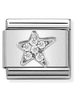 Maillon Nomination classic étoile oxydes en Argent