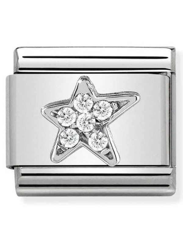Maillon Nomination classic étoile oxydes en Argent