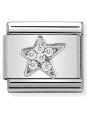 Maillon Nomination classic étoile oxydes en Argent