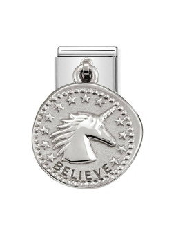 Maillon Nomination classic charms tête de licorne en Argent