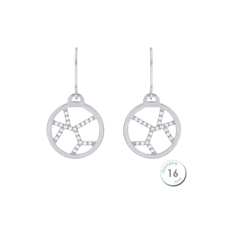 Boucles d'oreilles Les Georgettes précieuses motif girafe finition argent diamètre 16 mm