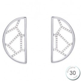 Boucles d'oreilles Les Georgettes motif girafe finition argent diamètre 30 mm