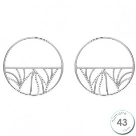 Boucles d'oreilles Les Georgettes motif perroquet finition argent diamètre 43 mm