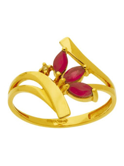 Bague Or jaune, rubis et Diamant