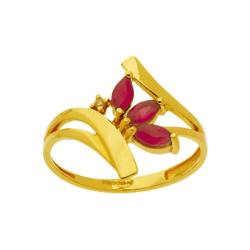 Bague Or jaune, rubis et Diamant