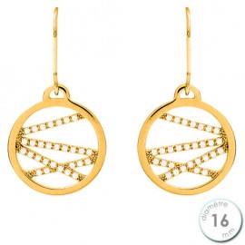 Boucles d'oreilles Les Georgettes précieuses motif liens finition Or jaune diamètre 16 mm