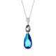 Collier Spark Argent et cristaux goutte bleu