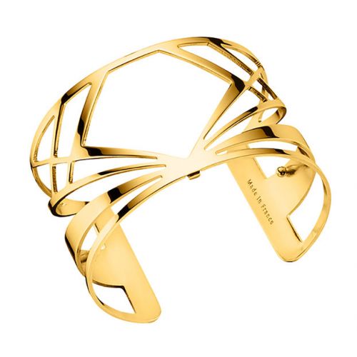 Bracelet manchette Les Georgettes motif bahia finition Or jaune large
