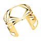 Bracelet manchette Les Georgettes motif crocodile finition Or jaune large
