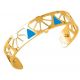 Bracelet manchette Les Georgettes motif bora bora finition Or jaune small