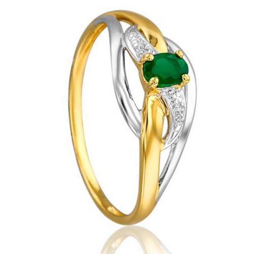Bague 2 Ors et Emeraude