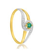 Bague 2 Ors et emeraude