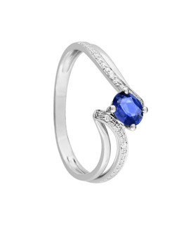 Bague Or blanc, Saphir et Diamant