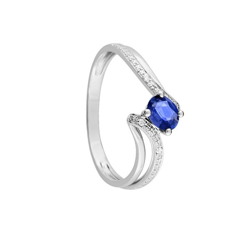 Bague Or blanc, Saphir et Diamant