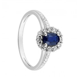 Bague Or blanc, Saphir et Diamant