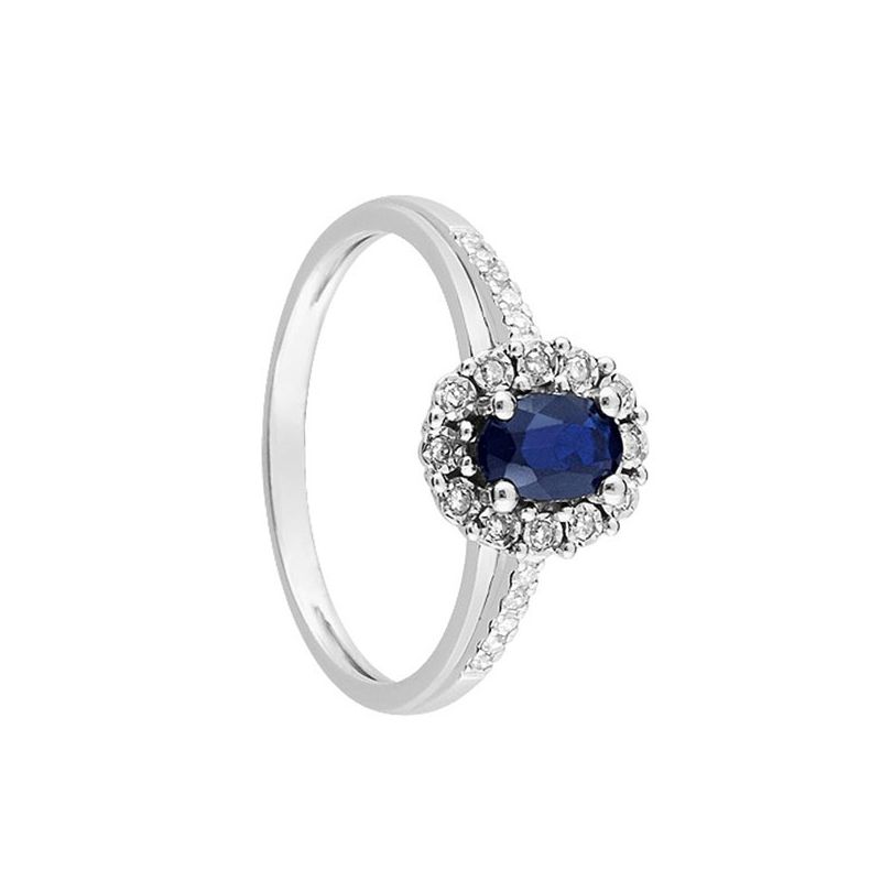 Bague Or blanc, Saphir et Diamant