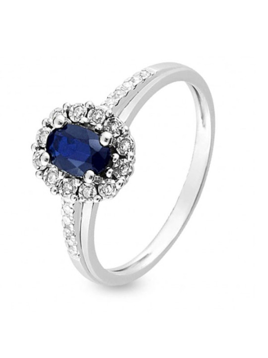 Bague Or blanc, Saphir et Diamant