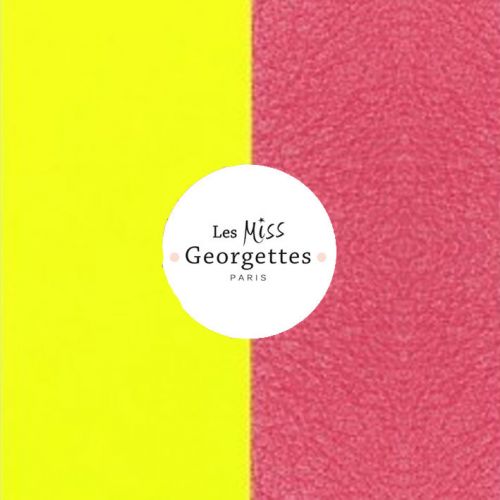 Cuir reversible miss les Georgettes jaune fluo/rose