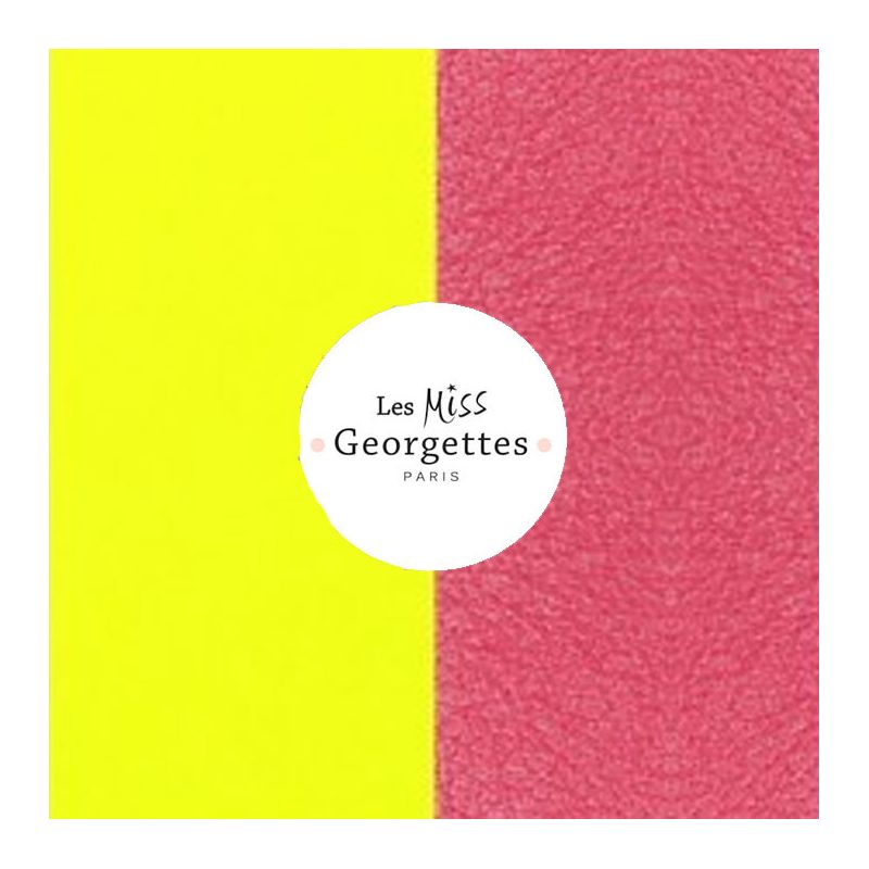 Cuir reversible miss les Georgettes jaune fluo/rose