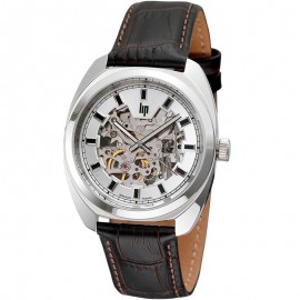 Montre homme Lip Général de Gaulle acier et cuir automatique 