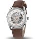 Montre homme Lip Himalaya automatique squelette cuir marron