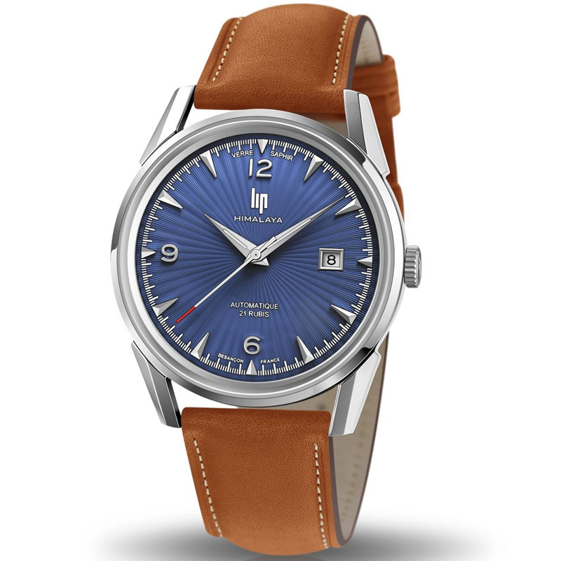 Montre homme Lip Himalaya automatique cuir marron