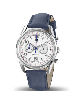 Montre homme Lip Himalaya chrono bracelet cuir bleu 