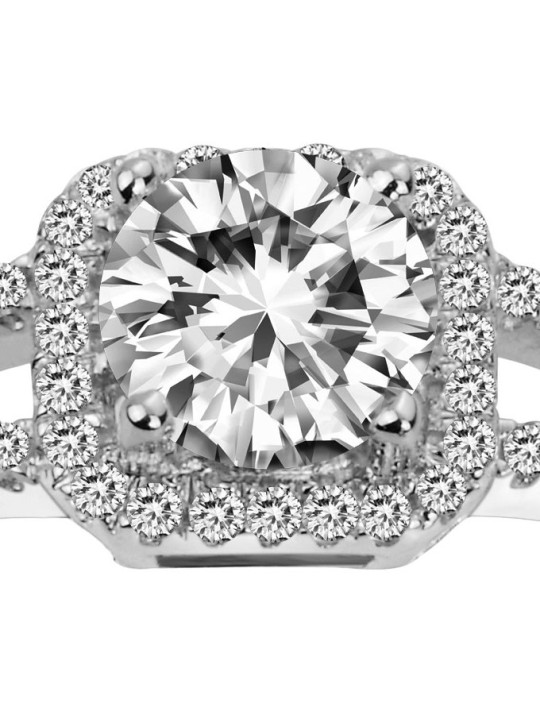 Bague solitaire Argent et oxydes de zirconium Phebus and Co