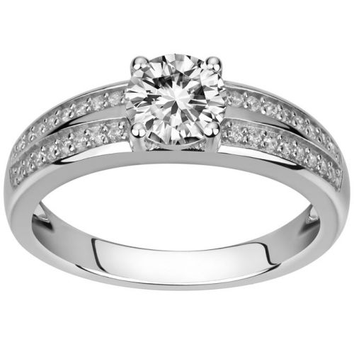 Bague solitaire Argent et oxydes de zirconium Phebus and Co