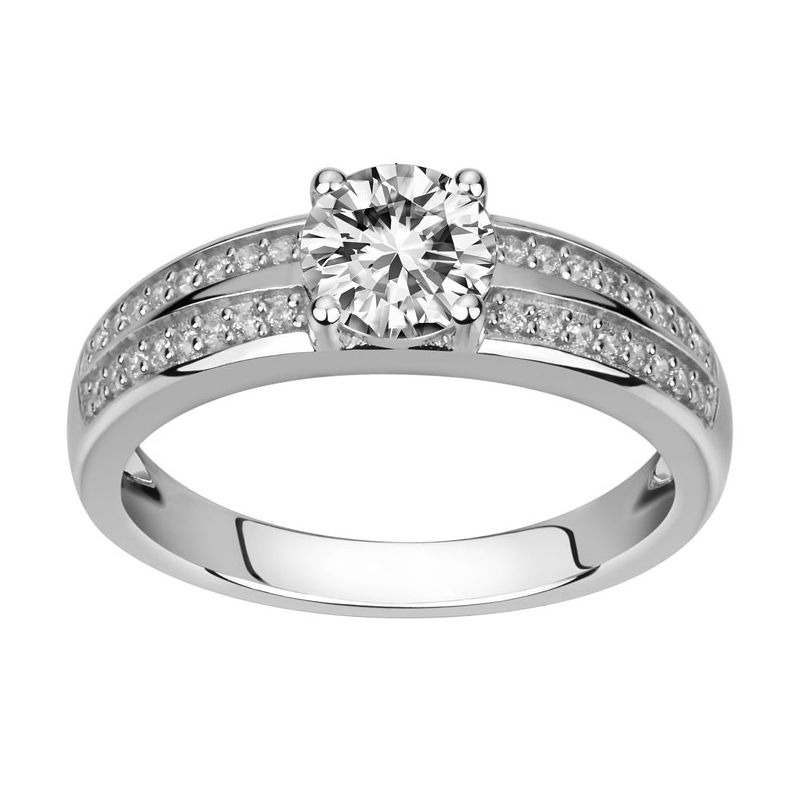 Bague solitaire Argent et oxydes de zirconium Phebus and Co