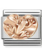 Maillon Nomination classic grenouille et nénuphar Or rose